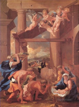  Pastores Pintura - La Adoración de los Pastores del pintor clásico Nicolas Poussin